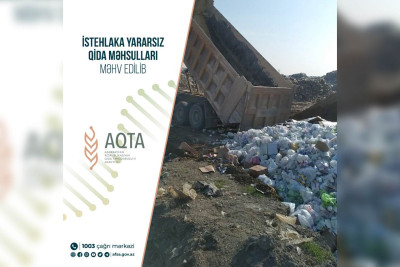 22 ton qida məhsulu utilizasiya olunub