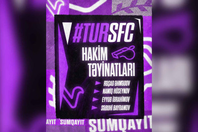 "Turan Tovuz" - "Sumqayıt" qarşılaşmasının hakim təyinatı bəlli olub