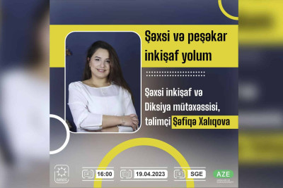 Gənclər üçün "Şəxsi və peşəkar inkişaf yolum" adlı təlim keçiriləcək