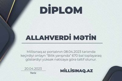 4-cü sinif şagirdi “Bilik yarışı”nda yüksək bal toplayıb