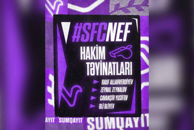 "Sumqayıt" - "Neftçi" matçını bu hakimlər idarə edəcəklər