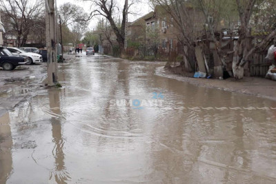 Sumqayıt: yağışdan sonra qəsəbəni su basıb