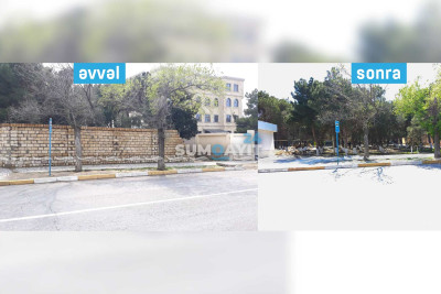 Bələdiyyə bağında hörülən hasar sökülüb