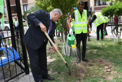 Məcburi köçkünlər üçün salınmış yaşayış kompleksində ağacəkmə aksiyası baş tutub