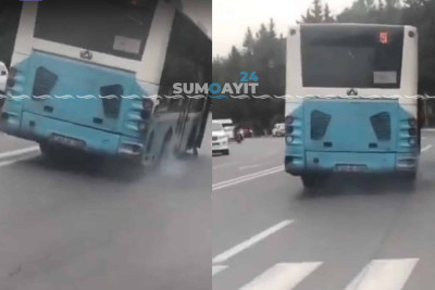 Sərnişin ağırlığına tab gətirməyən avtobus tüstüləyib