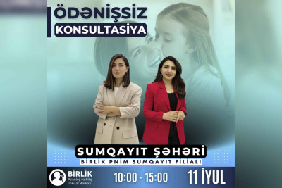 “Birlik” Psixoloji və Nitq İnkişaf Mərkəzində pulsuz konsultasiya keçiriləcək