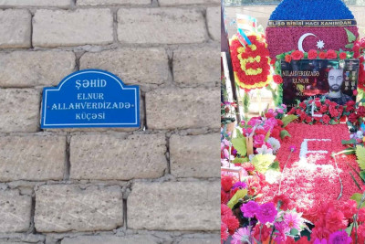 Şəhid Elnur Allahverdizadənin adı küçəyə verilib
