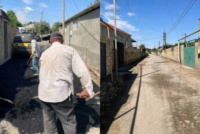 Yaşıldərədə asfalt örtüyü yenilənir