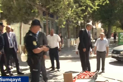 Sumqayıtda qanunsuz küçə ticarətinə qarşı reyd keçirilib