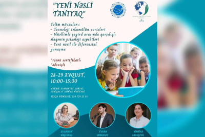 Sumqayıtda "Yeni nəsli tanıyaq" adlı təlim keçiriləcək
