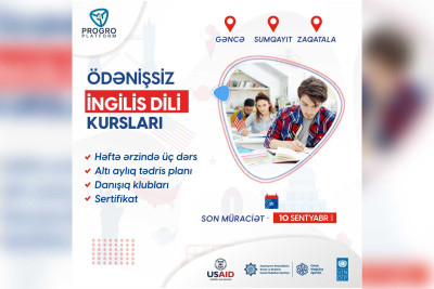 Sumqayıt gənclərinin nəzərinə: ödənişsiz ingilis dili kurslarına qəbul başlayıb