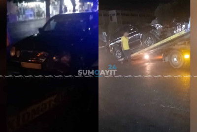 “Cavid mall”un qarşısında qəza: sürücü bıçaqla hədələnib
