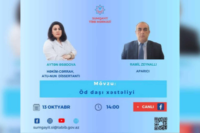 Həkim-cərrah Aytən Əsədova canlı yayımda öd daşı və onun müalicəsindən danışacaq