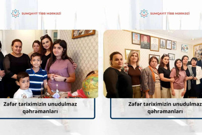 Tibb işçiləri şəhid Rahib Babayevin övladının doğum gününü təbrik ediblər