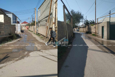 Xəzər bağlarında küçəboyu içməli su axır