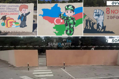 Təhsil İdarəsi həftələrlə çəkilən dekoru sildirib