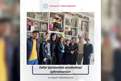 Tibb işçiləri şəhid Ülvi Məhərrəmovun ailəsinə baş çəkiblər
