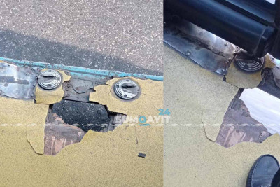 7 nömrəli avtobusda böyük dəlik yaranıb