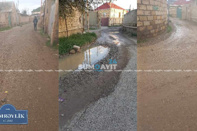 Həmrəylik küçəsi vədə baxmayaraq, hələ də təmirsizdir