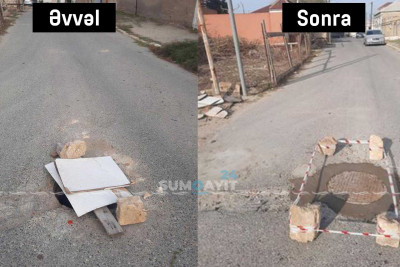 Corat: təhlükə yaradan kanalizasiya lükü təmir edilib