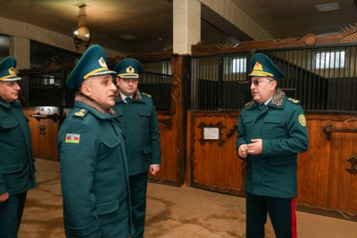 Novxanıda “Sərhədçi” Atçılıq Mərkəzininin yeni qərargah binasının açılışı olub