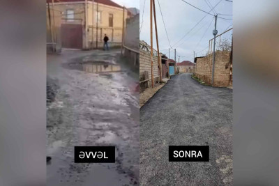 Xəzər bağlarında yol təmir edilib