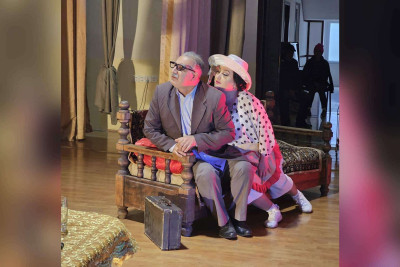 Sumqayıtın yaradıcı heyəti Qusar Dram Teatrının səhnəsində çıxış edib