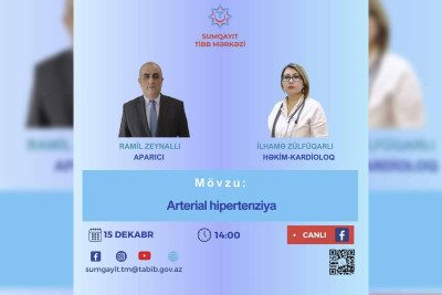 Həkim-kardioloq sakinləri maraqlandıran sualları canlı yayımda cavablandıracaq