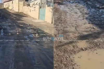 Sarayın ara küçəsi çalalarla doludur