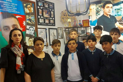 Məktəb kollektivi şəhid Tərlan Məmmədovun ailəsinə baş çəkib