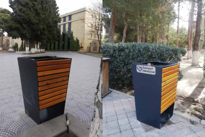 Şəhərin bir sıra ərazilərində yeni tullantı qutuları yerləşdirilib