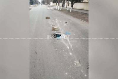 Məktəb yolunda kanalizasiya lükü təhlükəli vəziyyət yaradır