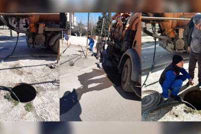 Sumqayıtda su xətti çəkilib, kanalizasiya təmizlənib