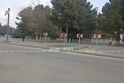 Yol istifadəçilərinə şad xəbər: bu döngəyə yol nişanı qoyulub