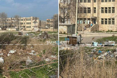Novxanı: Sanatoriyanın həyəti zibil poliqonunu xatırladır