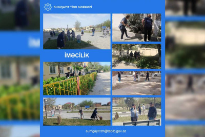 Səhiyyə müəssisələrində təmizlik və abadlıq işləri görülüb