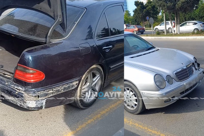 Sumqayıtda qəza: 2 “Mercedes” toqquşub