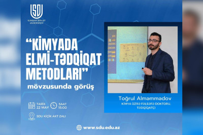 Kimya üzrə fəlsəfə doktoru SDU tələbələrinə təlim keçəcək