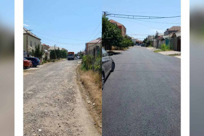 20-ci mikrorayonda yol asfaltlanıb