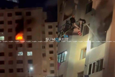 “Stansiya Sumqayıt”da yaşayış binasında yanğın olub, sakinlər təxliyə ediliblər