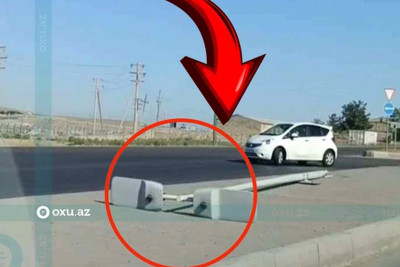 Saray yolunda aşan dirək iki gündür ki, təmir edilmir