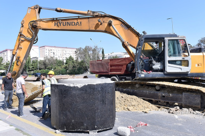 Sumqayıtda su və kanalizasiya xətləri yenilənir