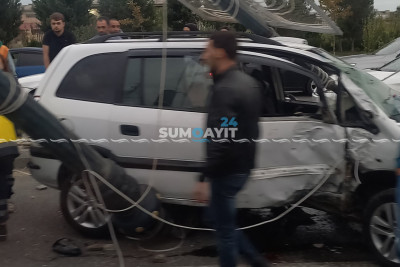 Sumqayıtda qəza - Polis yaralanıb