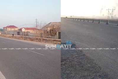 H.Z. Tağıyev qəsəbəsində təhlükə saçan yol