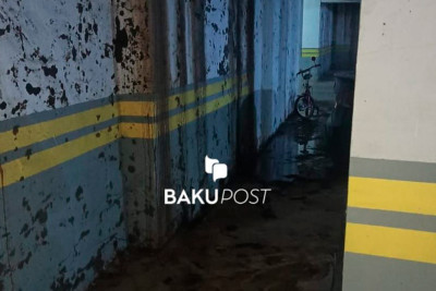 Sumqayıtda "Kristal Abşeron"un binasında qarajı su basıb
