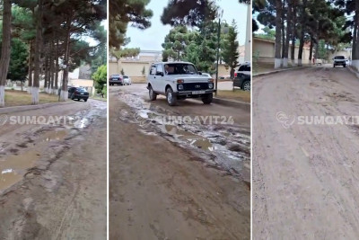 Xəstə yanına gedən palçıqlı yol - Sumqayıt xəstəxanasından ŞİKAYƏT + VİDEO