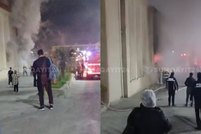 Sumqayıtın "Bəy hamamı" yanıb