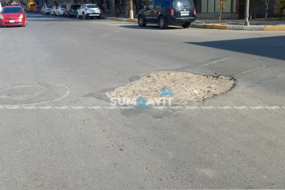 Sumqayıtda qəzalara səbəb olan çuxur