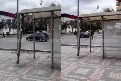 Təhlükə saçan dayanacaq narazılığa səbəb oldu