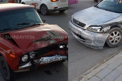Sumqayıtda 2 maşın toqquşub - Xəsarət alan var
